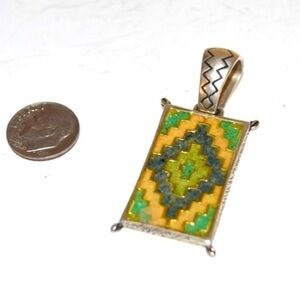 Carolyn Pollack Relios Sterling Silver Multi Color Turquoise Pendant